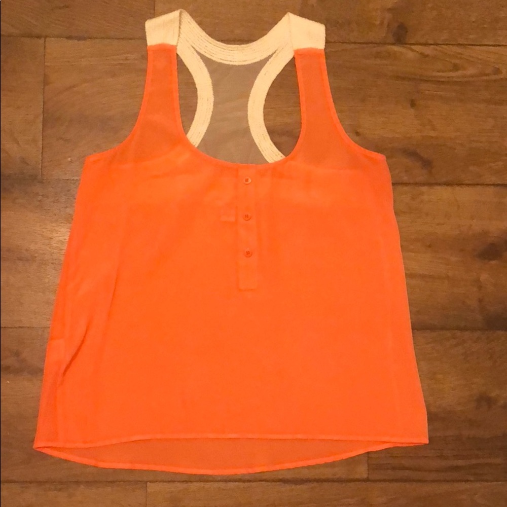 Orange racer back tank top